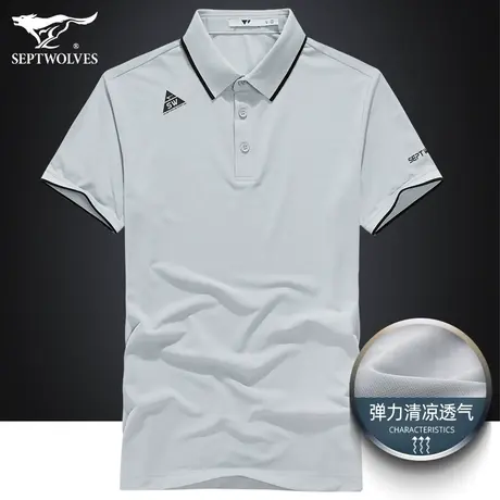 七匹狼狼族部落男士夏季清凉透气Polo衫2023时尚户外休闲短袖T恤图片