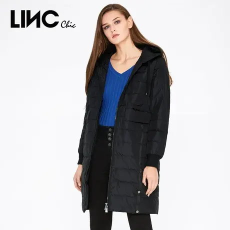断码清仓LINC金羽杰羽绒服女2023冬新款反季专柜中长款轻薄面包服商品大图