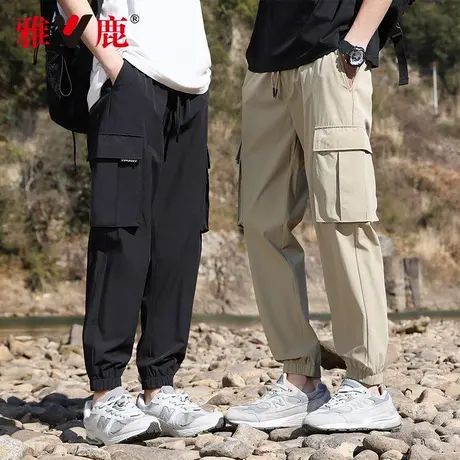 雅鹿抗菌三防工装裤男士2025春夏新款束脚百搭宽松户外运动休闲裤商品大图