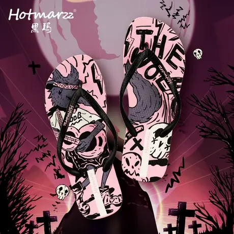 hotmarzz/黑玛人字拖女外穿夹脚拖鞋女夏季新款洗澡夹趾沙滩鞋商品大图