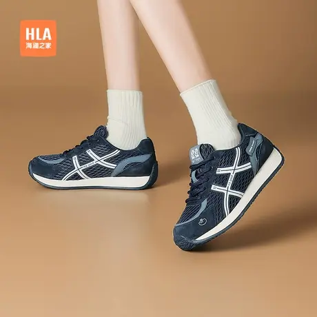 HLA/海澜之家网面德训鞋女2025新款秋季百搭透气休闲运动跑步鞋女商品大图