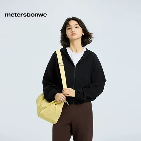 美特斯邦威卫衣女2025冬季新款潮酷机能拉链长袖连帽户外开衫上衣图片