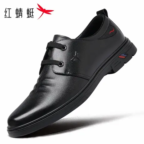 红蜻蜓男鞋秋冬黑色鞋子男士软皮软底休闲皮鞋男商务真皮单鞋牛皮商品大图