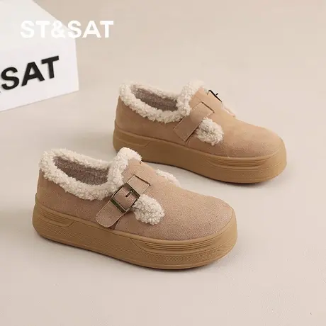 星期六棉鞋女2024冬季新款女款爆款加绒加厚保暖东北全包勃肯女鞋图片