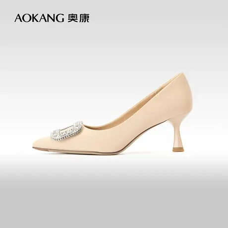 奥康女鞋 春秋季时尚气质细高跟鞋OL风单鞋水钻尖头优雅潮图片