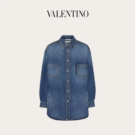 【季末优惠】华伦天奴VALENTINO男士 ROCKSTUD UNTITLED 牛仔衬衫商品大图