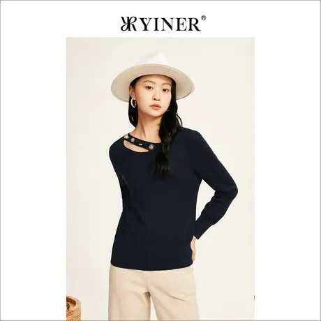 YINER音儿专柜女装2022冬季新款毛针织衫8C32506320商品大图