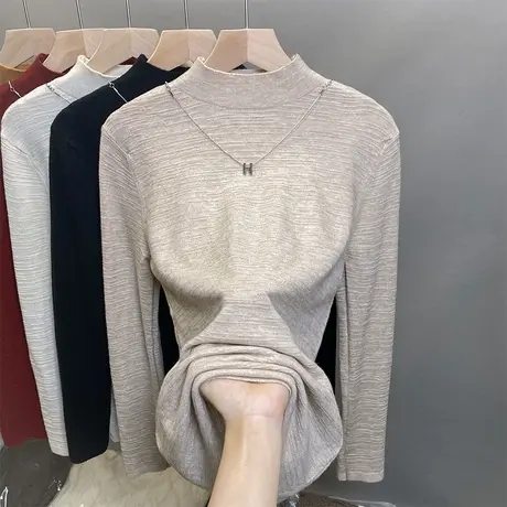 半高领毛衣女打底衫2023秋冬新款套头外穿针织衫洋气内搭上衣潮图片