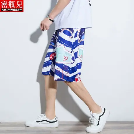密瓶儿沙滩裤男潮牌夏季男士潮流大码宽松速干裤子短裤男 五分裤商品大图
