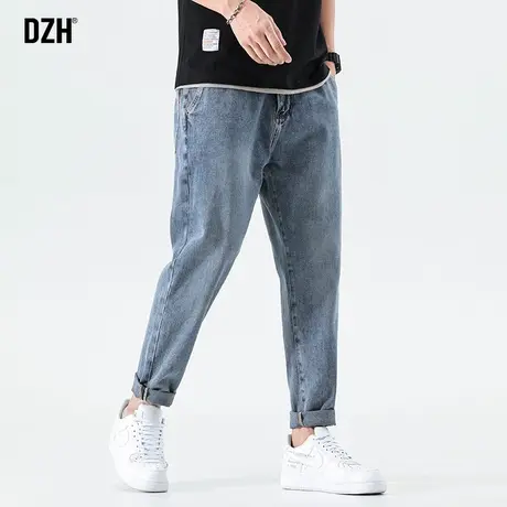 男士美式直筒牛仔裤男秋冬新款九分裤哈伦裤2024新款显瘦裤子男款商品大图