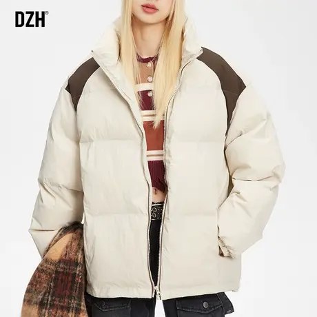 情侣立领棉衣外套男冬季加厚休闲拼接棉服男女同款2024新款棉袄子商品大图