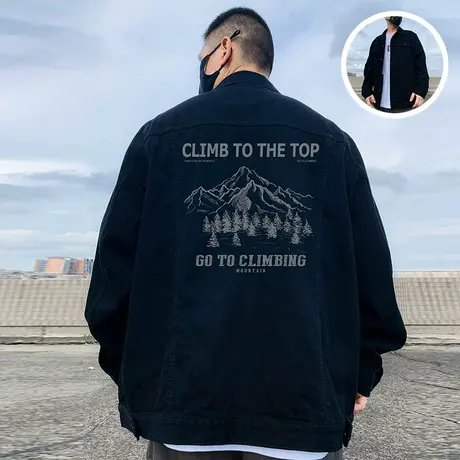 2025新款重磅牛仔外套大码男装加肥加大胖子ins夹克宽松春秋季商品大图