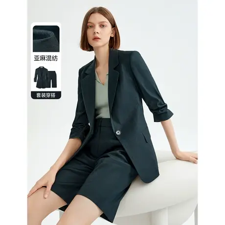 朗姿法式复古女士休闲西装外套2023年夏季奥莱高级感西服职业正装图片