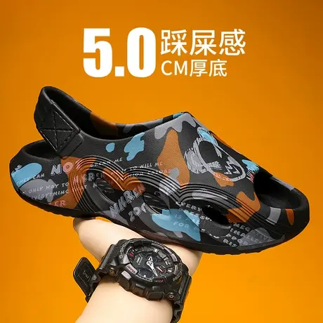 凉鞋男夏季2024新款外穿运动防滑沙滩潮牌大码46凉拖鞋厚底青少年商品大图