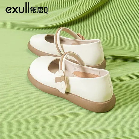 依思q法式平底白色玛丽珍鞋女2024春新款圆头软底仙女风洋气单鞋商品大图