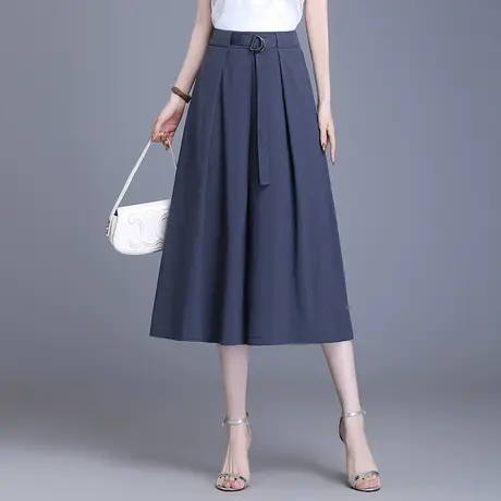 莫代尔a字裙裤七分裤女夏季2023新款高腰垂感大脚阔腿裤休闲裤裙商品大图