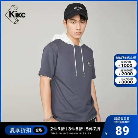 kikc短袖t恤男女同款2022夏季新款时尚潮流圆领宽松刺绣半袖上衣图片