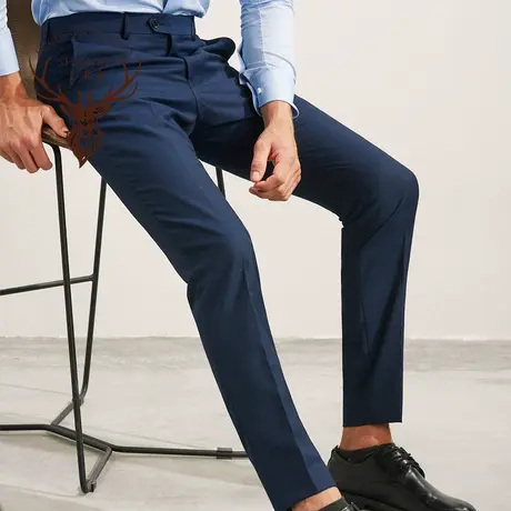 十米布2020升级款羊毛男士西裤男防滑设计都彭口袋商务修身西裤图片