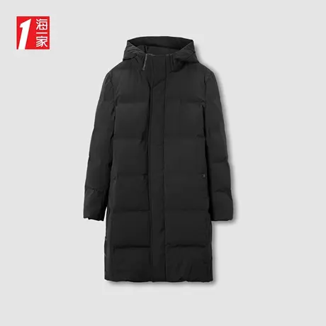 海一家保暖长款外套冬季可脱卸帽日常基础男士羽绒服图片