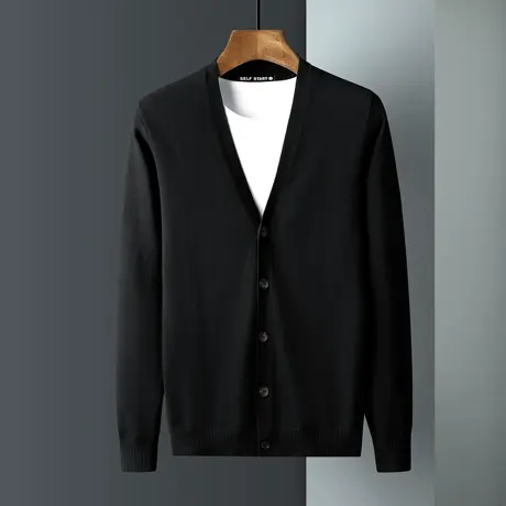 针织开衫男士毛衣外套商务男装上衣V领线衣男春秋冬2023新款潮流商品大图