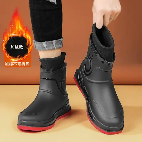 东北雪地靴男春秋加绒加厚保暖棉鞋皮毛一体户外防水防滑抗寒棉靴商品大图