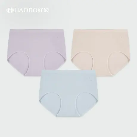 【79元3条】女士莫代尔内裤裆里抑菌聚乳酸高腰大码三角裤HKW2420商品大图