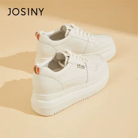 Josiny/卓诗尼厚底小白鞋女款2024新款春季运动休闲鞋内增高板鞋商品大图