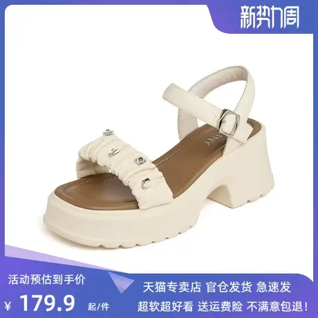卓诗尼2023夏季新款软底女鞋罗马凉鞋女高跟厚底沙滩凉鞋女夏图片