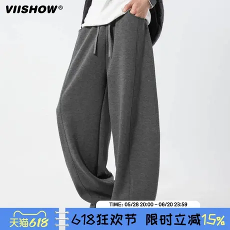 VIISHOW美式重磅时尚弯刀卫裤男夏运动潮牌宽松休闲阔腿长裤子商品大图