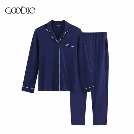 歌帝情侣睡衣春秋款家居服套装男长袖衣服睡衣夏莫代尔GDY9010图片