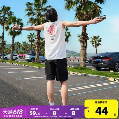 唐狮2025夏季新款男背心宽松坎肩无袖T恤上衣ins圆领内搭打底衫潮商品大图