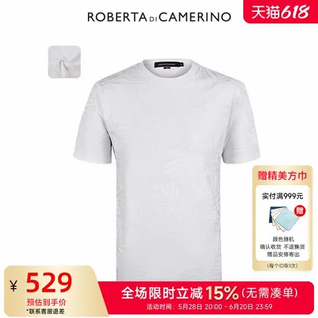 [含桑蚕丝]ROBERTA诺贝达男装男士短袖T恤25夏季新款休闲短袖T恤图片