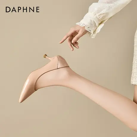 Daphne/达芙妮2025新款时尚百搭尖头浅口细跟高跟鞋法式气质女鞋图片