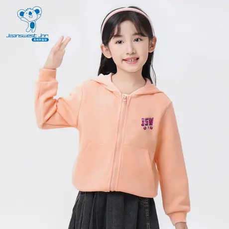 【商场同款】JJ真维斯女童2024秋季新款日常中大童外套连帽卫衣图片