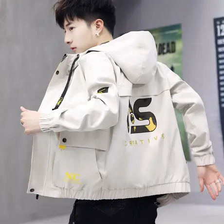 男士外套2023新款春秋冬季韩版潮流帅气百搭工装休闲外衣服男夹克商品大图