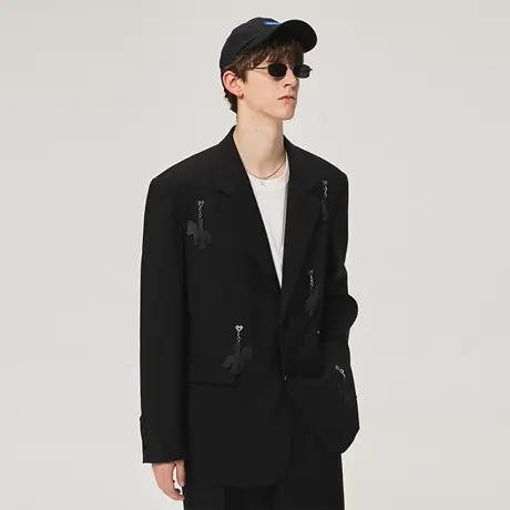 Lilbetter西装男秋新款外套潮流休闲上衣时尚宽松男装美式西服LB商品大图