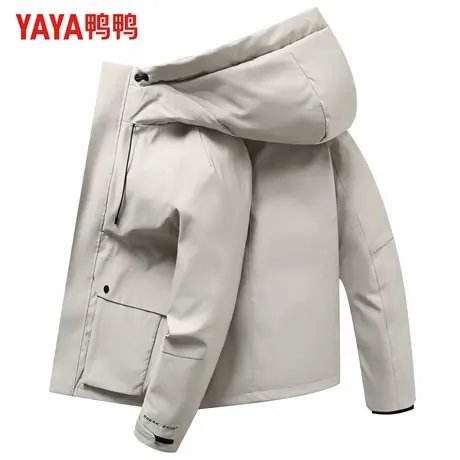 鸭鸭冬季羽绒服男新款加厚连帽石墨烯休闲百搭中长款保暖外套男潮商品大图