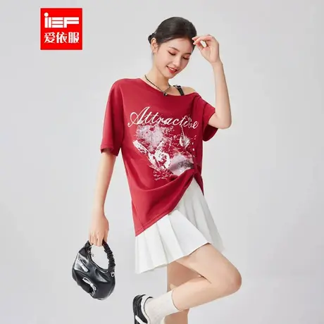 IEF/爱依服2025夏季新款美式潮酷个性休闲辣妹气质宽松百搭中T恤图片