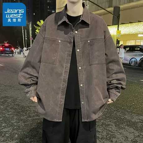 N5真维斯外套男2025新款秋季美式潮牌时尚休闲上衣服男士春秋夹克商品大图