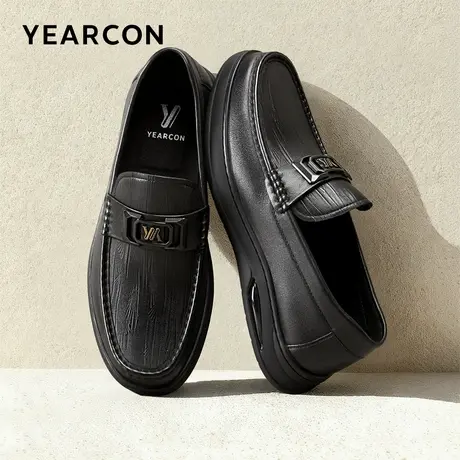 意尔康男鞋2026春季真皮商务休闲皮鞋软底乐福鞋一脚蹬单鞋男士商品大图