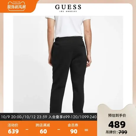 GUESS23年新款秋男士潮流纯色抽绳束脚宽松休闲裤-X2BQ16K8BE2商品大图