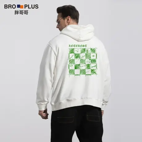 胖哥哥春秋款连帽卫衣男加肥加大码青春潮流胖子重磅男士卫衣外套商品大图