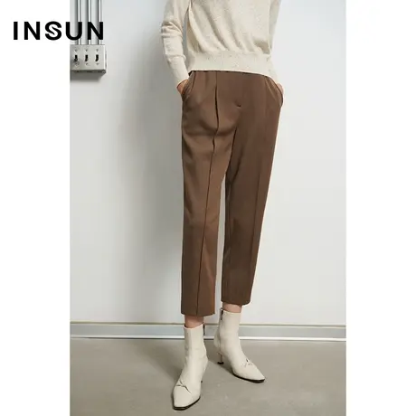 INSUN恩裳冬季百搭线条感宽松轻商务西裤商品大图