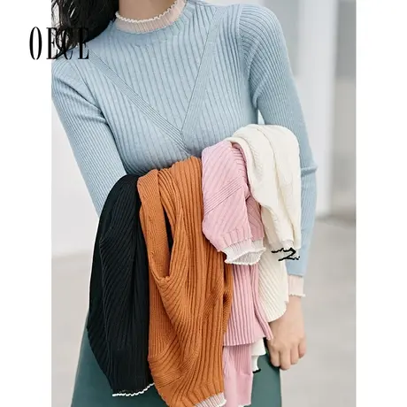 Oece冬新款毛针织衫毛衣女毛线衣打底衫秋季上衣图片