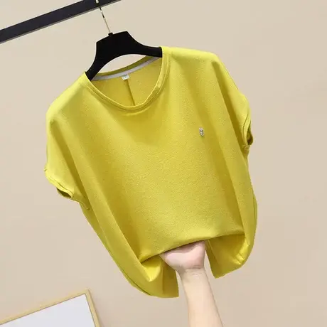 欧货针织短袖女2023夏季新款设计感时尚T恤韩版宽松半袖体恤上衣图片