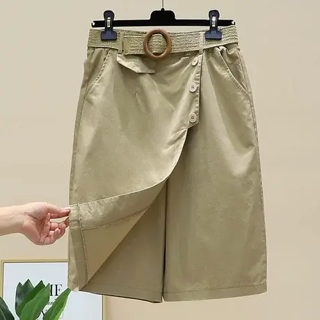 欧货洋气女裙裤2023夏新款时尚假裙子中长款七分裤纯色直筒裤裙商品大图