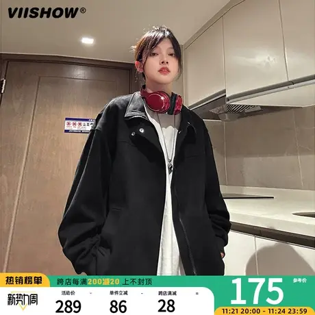 VIISHOW麂皮绒外套男春秋季美式复古高级感痞帅潮牌休闲宽松夹克商品大图