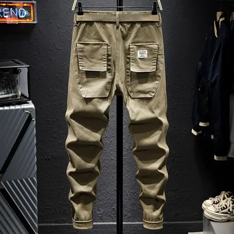 秋冬季时尚潮牌工装裤男修身小脚百搭男士休闲长裤子男装韩版潮流商品大图