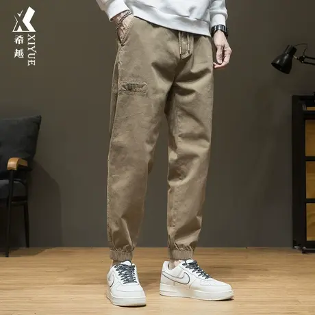 希越束脚工装休闲裤男士秋冬宽松大码男装240斤加肥加大百搭潮流商品大图