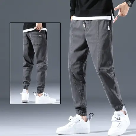 春季男士工装休闲裤宽松束脚九分哈伦裤子青少年学生男装帅气秋冬商品大图